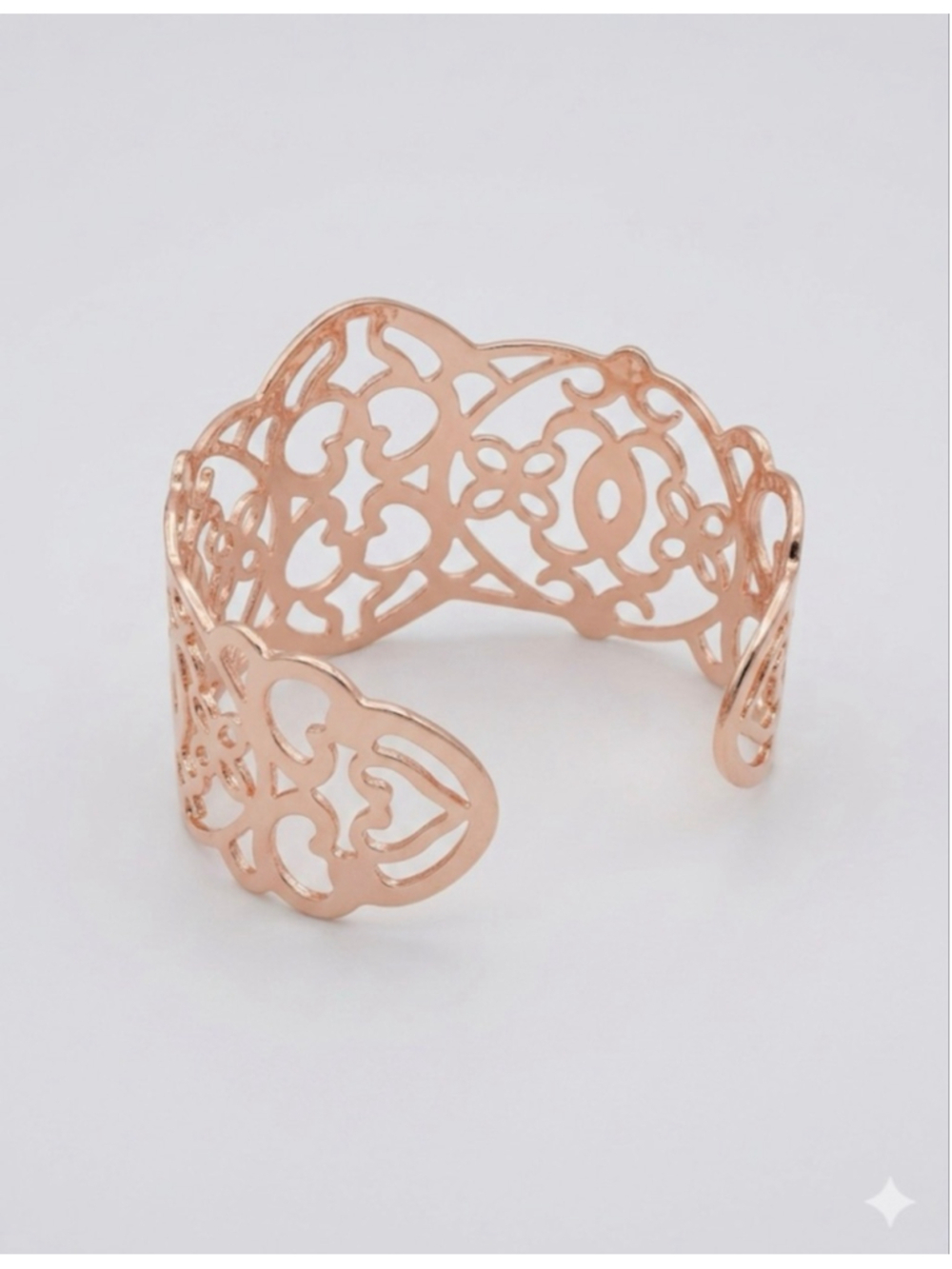 Rose Gold Tone Filigree Cuff Bracelet